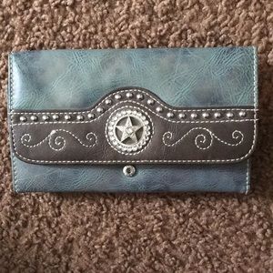 Wallet turquoise with bling star